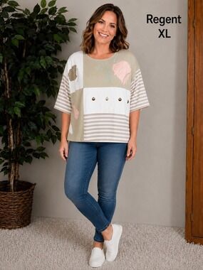 Regent XL Patchwork Seashell Embroidered Top | Coastal Cottagecore Nautical Boho